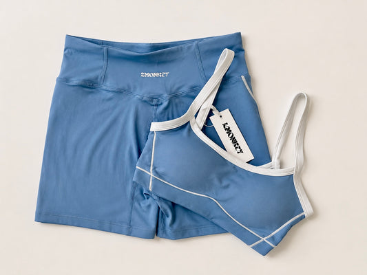 Blue Bloom Short Set